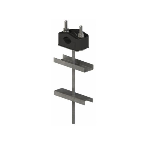 Picture of U-1 single clamp for reinforced concrete poles for 25-46mm pipes with an offset of 70 mm