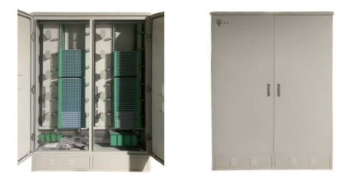 Street cabinet 624 – 10x ODF, 4x Splitters 1:32,IP54, max. capacity 624